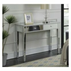 Gold Coast Mirrored Desk Silver/Mirror - Breighton Home 7 Gold Coast Mirrored Desk Silver/Mirror - Breighton Home -Outlet Desks Store unnamed file 12483