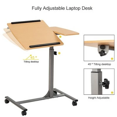 Costway 1PC Adjustable Laptop Notebook Desk Table Stand Holder Swivel Home Office Wheel 4 Costway 1PC Adjustable Laptop Notebook Desk Table Stand Holder Swivel Home Office Wheel - Image 2
