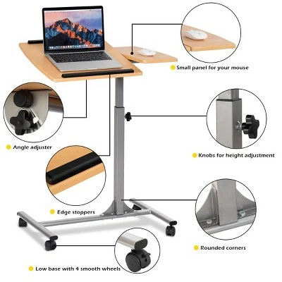 Costway 1PC Adjustable Laptop Notebook Desk Table Stand Holder Swivel Home Office Wheel 8 Costway 1PC Adjustable Laptop Notebook Desk Table Stand Holder Swivel Home Office Wheel - Image 6