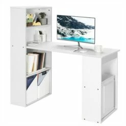 Costway Computer Desk Writing Workstation Office w/6-Tier Storage Shelves WhiteBlack -Outlet Desks Store unnamed file 1251