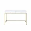 Ottey Desk White High Gloss/Gold - Acme Furniture -Outlet Desks Store unnamed file 12515