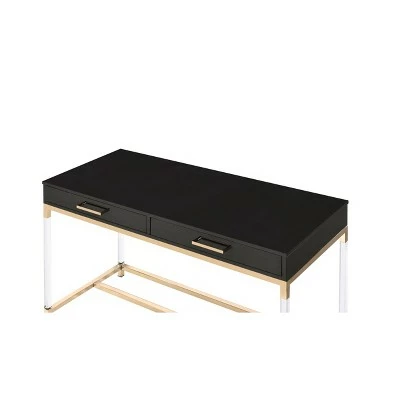 Adiel Built-In USB Port Writing Desk Black/Gold - Acme Furniture 5 Adiel Built-In USB Port Writing Desk Black/Gold - Acme Furniture - Image 3