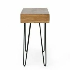 Conyers Modern Industrial Handcrafted Acacia Wood Storage Desk with Hairpin Legs Natural/Black - Christopher Knight Home -Outlet Desks Store unnamed file 12578