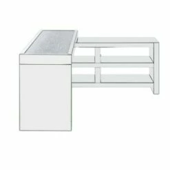 Noralie Built-In USB Port Writing Desk Clear Glass/Mirrored/Faux Diamonds - Acme Furniture