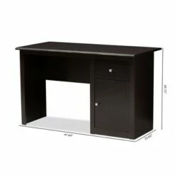 Belora Modern and Contemporary Finished Desk Dark Brown - Baxton Studio -Outlet Desks Store unnamed file 12640