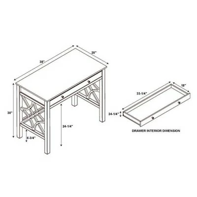 Whitley Antique Desk White - Linon 13 Whitley Antique Desk White - Linon - Image 11