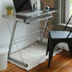 Glass Computer Desk with Keyboard Tray - Saracina Home Black -Outlet Desks Store unnamed file 1269