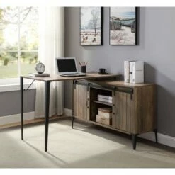 Zakwani L Writing Desk with USB Rustic Oak/Black Finish - Acme Furniture -Outlet Desks Store unnamed file 12722