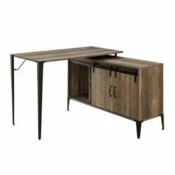 Zakwani L Writing Desk with USB Rustic Oak/Black Finish - Acme Furniture -Outlet Desks Store unnamed file 12724