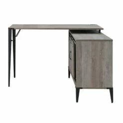 Zakwani L Writing Desk - Acme Furniture Gray Oak/black Finish