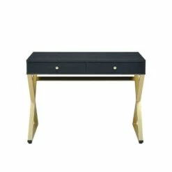Coleen Desk - Acme Furniture Black High Gloss/chrome