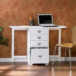 Meiyi Furniture SEI Furniture Fold Out Organizer Convertible Desktop Craft Hobby Desk Writing Table w/ 2 Collapsible Side Panels for Home Office or Craft Room, White 8 Meiyi Furniture SEI Furniture Fold Out Organizer Convertible Desktop Craft Hobby Desk Writing Table w/ 2 Collapsible Side Panels for Home Office or Craft Room, White -Outlet Desks Store unnamed file 1274