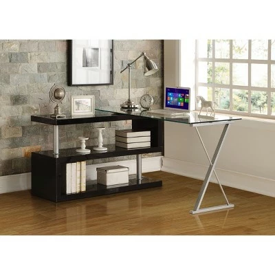 Buck Desk with Swivel - Acme Furniture White High Gloss/clear Glass 9 Buck Desk with Swivel - Acme Furniture White High Gloss/clear Glass - Image 7