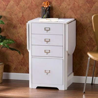 Meiyi Furniture SEI Furniture Fold Out Organizer Convertible Desktop Craft Hobby Desk Writing Table w/ 2 Collapsible Side Panels for Home Office or Craft Room, White 6 Meiyi Furniture SEI Furniture Fold Out Organizer Convertible Desktop Craft Hobby Desk Writing Table w/ 2 Collapsible Side Panels for Home Office or Craft Room, White - Image 4