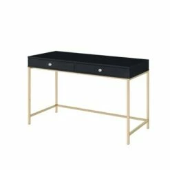 Ottey Writing Desk - Acme Furniture Pink High Gloss/gold Finish -Outlet Desks Store unnamed file 12758