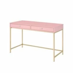 Ottey Writing Desk - Acme Furniture Pink High Gloss/gold Finish -Outlet Desks Store unnamed file 12759