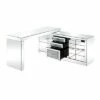 Noralie 3 Drawers Built-In USB Port Writing Desk Clear Glass/Mirrored/Faux Diamonds - Acme Furniture