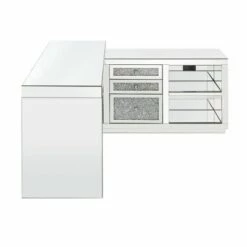 Noralie 3 Drawers Built-In USB Port Writing Desk Clear Glass/Mirrored/Faux Diamonds - Acme Furniture -Outlet Desks Store unnamed file 12772