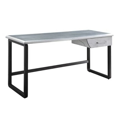 Brancaster Desk Aluminum - Acme Furniture 3 Brancaster Desk Aluminum - Acme Furniture