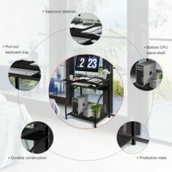 Costway Computer Desk PC Laptop Table Study Workstation Home Office Furniture Black -Outlet Desks Store unnamed file 1278