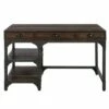 Gorden Writing Desk Espresso Oak Finish/Antique Black Metal - Acme Furniture
