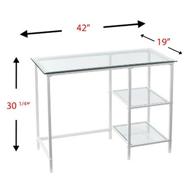 Dumas Metal/Glass Student Desk White - Aiden Lane 5 Dumas Metal/Glass Student Desk White - Aiden Lane - Image 3