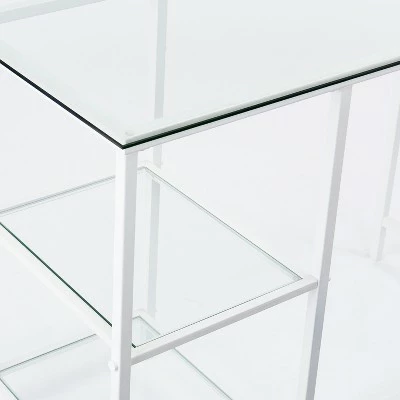 Dumas Metal/Glass Student Desk White - Aiden Lane 8 Dumas Metal/Glass Student Desk White - Aiden Lane - Image 6