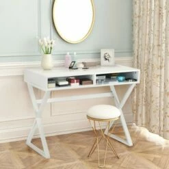 Costway Modern Computer Desk Writing Desk Makeup Vanity Table Storage -Outlet Desks Store unnamed file 1284