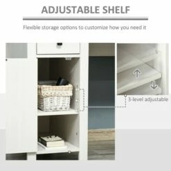 HOMCOM Farm Style Home Office Computer Desk with 2 Drawers 2 Cabinets with Metal Accent Hardware White -Outlet Desks Store unnamed file 12855