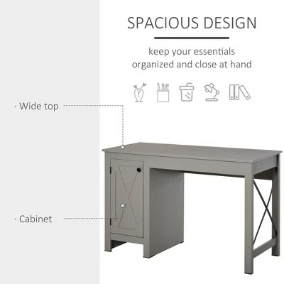 HomCom Home Office Writing Desk with Lower Storage Cabinet 5 HomCom Home Office Writing Desk with Lower Storage Cabinet - Image 3