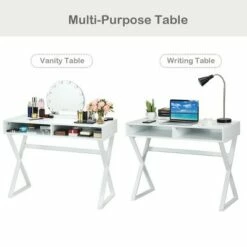 Costway Modern Computer Desk Writing Desk Makeup Vanity Table Storage -Outlet Desks Store unnamed file 1288