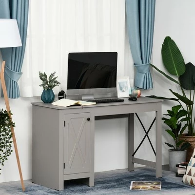 HomCom Home Office Writing Desk with Lower Storage Cabinet 10 HomCom Home Office Writing Desk with Lower Storage Cabinet - Image 8