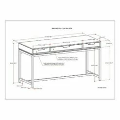 Devlin Mid-Century Solid Wood Writing Desk with Drawers Walnut Brown - WyndenHall -Outlet Desks Store unnamed file 12897