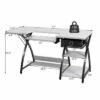 Costway Sewing Craft Table Folding Computer Desk Adjustable Platform w/ Drawer & Shleves