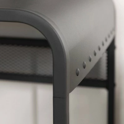 Sloan Industrial Metal Curved Top Writing Desk Gunmetal Gray - Saracina Home 6 Sloan Industrial Metal Curved Top Writing Desk Gunmetal Gray - Saracina Home - Image 4