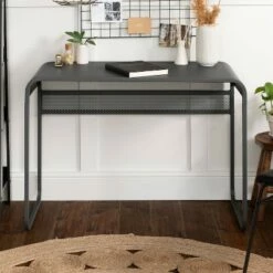 Sloan Industrial Metal Curved Top Writing Desk Gunmetal Gray - Saracina Home 17 Sloan Industrial Metal Curved Top Writing Desk Gunmetal Gray - Saracina Home -Outlet Desks Store unnamed file 12922