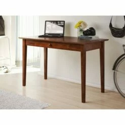 Shaker Wood Writing Desk with Drawers Walnut - Atlantic Furniture