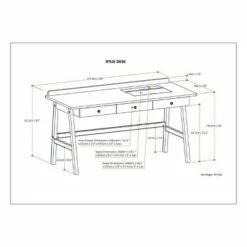 60" Lisa Desk Natural Aged Brown - WyndenHall -Outlet Desks Store unnamed file 13020