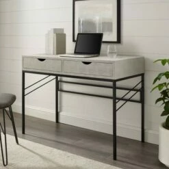 Modern 2 Drawer Faux Shagreen Writing Desk - Saracina Home Off-white 11 Modern 2 Drawer Faux Shagreen Writing Desk - Saracina Home Off-white -Outlet Desks Store unnamed file 13059