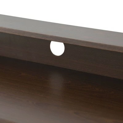 35" Wooden Home Office Computer Desk with Metal Base and Storage Natural/Black - Teamson Home 6 35" Wooden Home Office Computer Desk with Metal Base and Storage Natural/Black - Teamson Home - Image 4