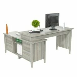 L Shaped Computer Writing Desk Gray - Inval -Outlet Desks Store unnamed file 13078
