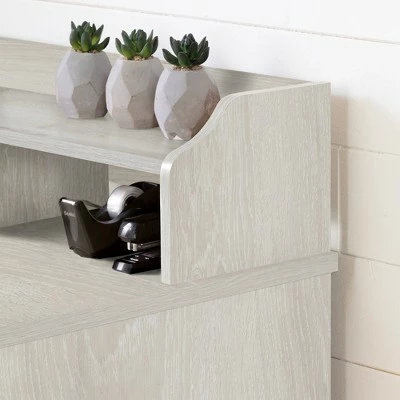 Versa Computer Desk with Hutch - South Shore Gray Maple 5 Versa Computer Desk with Hutch - South Shore Gray Maple - Image 3