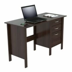 Writing Desk with 3 Drawers Espresso - Inval -Outlet Desks Store unnamed file 13106