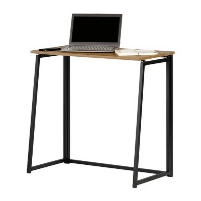 Evane Industrial Folding Computer Desk - South Shore Natural White Oak 7 Evane Industrial Folding Computer Desk - South Shore Natural White Oak - Image 5