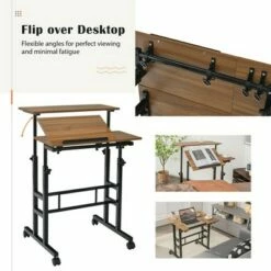 Costway Mobile Stand up Desk Adjustable Computer Desk Tilting Workstation -Outlet Desks Store unnamed file 1320