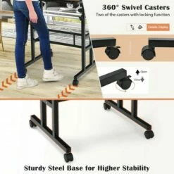 Costway Mobile Stand up Desk Adjustable Computer Desk Tilting Workstation -Outlet Desks Store unnamed file 1322