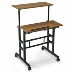 Costway Mobile Stand up Desk Adjustable Computer Desk Tilting Workstation -Outlet Desks Store unnamed file 1324