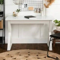 Glass Top Writing Desk with Drawer - Saracina Home White -Outlet Desks Store unnamed file 13244