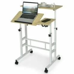 Costway Mobile Stand up Desk Adjustable Computer Desk Tilting Workstation -Outlet Desks Store unnamed file 1326