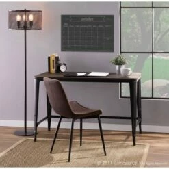 Pia Industrial Desk Black/Espresso - LumiSource -Outlet Desks Store unnamed file 13261